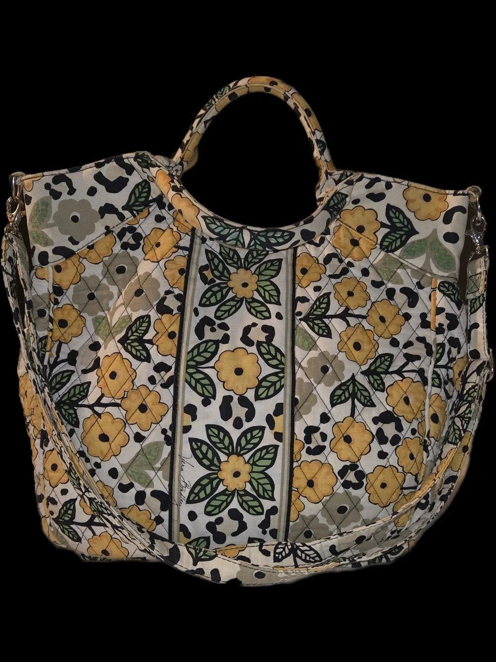 Vera Bradley Floral Quilted Tote Bag - 10.5x11x4. Detachable Shoulder Strap.